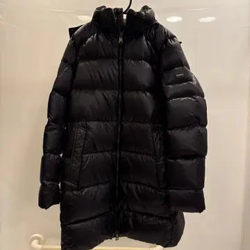 폴로 랄프로렌 후드 부착 롱 다운 자켓 블랙