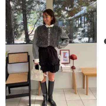 rosy monster kale frill stripe shirt