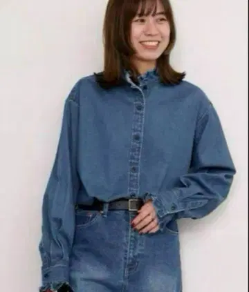 저널 스탠다드 리룸 데님 프릴 블라우스