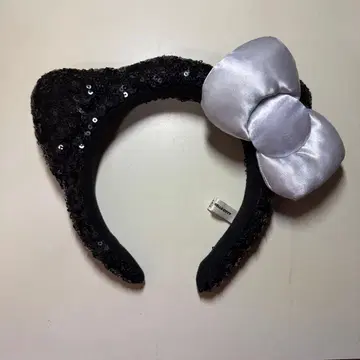 USJ 유니버셜 머리띠 키티 블랙 스팽글