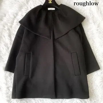 roughlow 2way 본딩 케이프 칼라 코트 빅 칼라