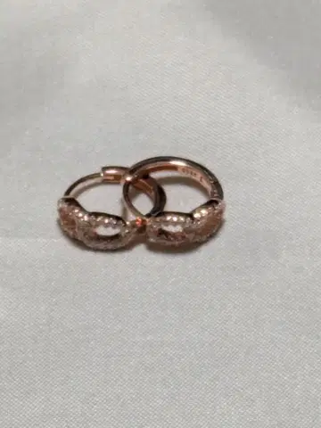 새상품 더블 링 후프 귀걸이 실버 925