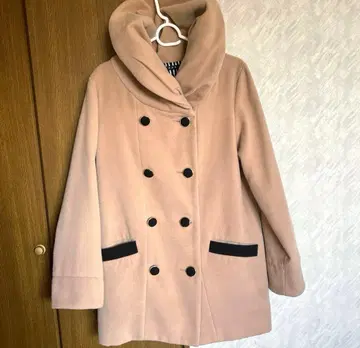 INGNI 베이지 더블 버튼 후드 코트