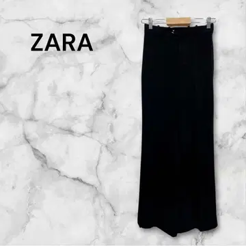 자라 블랙 캐주얼 팬츠 XS 사이즈 와이드 스트레이트 센터 프레스