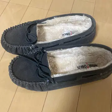 MINNETONKA 다크 그레이 스웨이드 모카신 40394 8