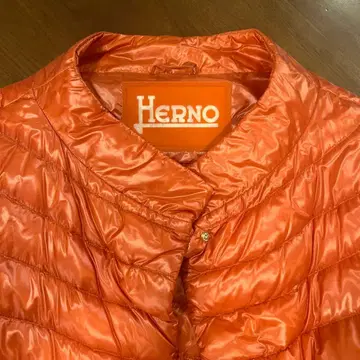 Herno 오렌지 숏 슬리브 다운 자켓