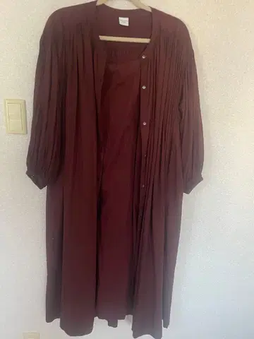 URBAN RESEARCH DOORS 버건디 셔츠 원피스