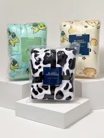 [ 새상품 ] 플란넬 플리스 담요 후드티