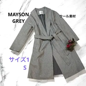MAYSON GREY 울 혼방 롱 코트 그레이 가운 타입