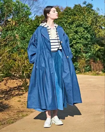 POPPY 벌룬 슬리브 개더 코트