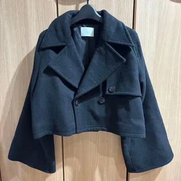 HARE 하레 코트 피코트 숏 기장 블랙