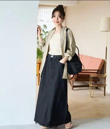 프릭스스토어 데님 롱 스커트 새상품