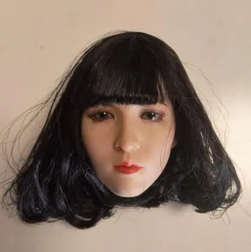 1/6 동양인 여자 헤드 숏 블랙 헤어