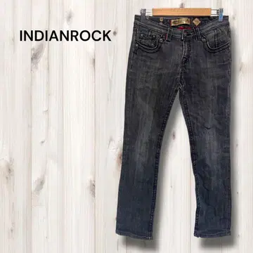 인디언 락 데님 청바지 팬츠 스트레이트 캐주얼