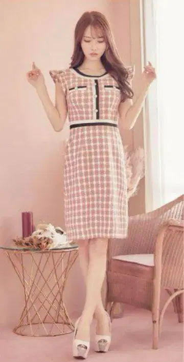 히메카 착용 jewels 드레스 트위드 원피스