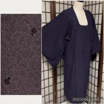 C19 순수 실크 겨울용 비로드 린나 코트 롱 새상품급 기모노