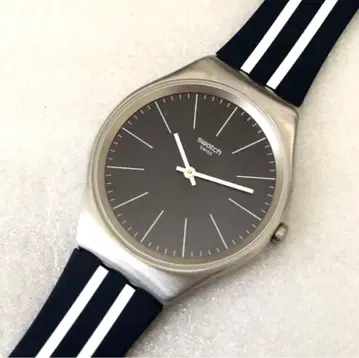 SWATCH IRONY 스테인리스 스틸 SKIN 얇은 타입 네이비 화이트