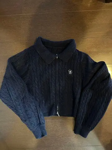 Emsexcite 더블 지퍼 케이블 니트 가디건