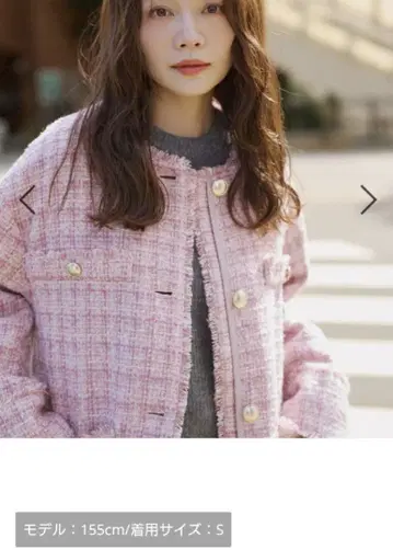 타카야마 나오코 콜라보/트위드 노카라 자켓/EiiS