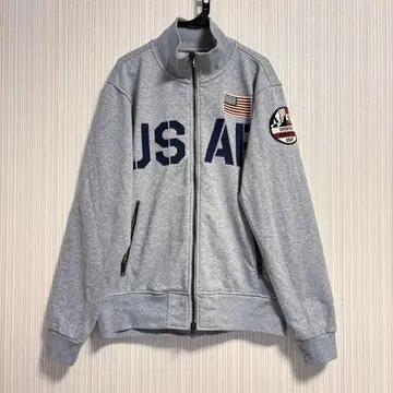 [ AVIREX ] 미국 공군 70주년 기념 지퍼 후드티 그레이 M