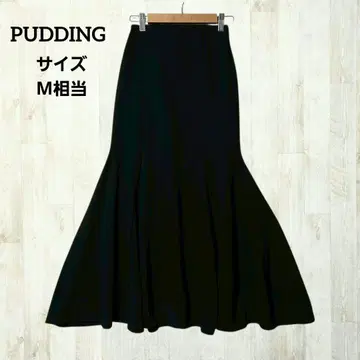 PUDDING 롱 기장 머메이드 스커트 한국 패션 블랙 엘레강트