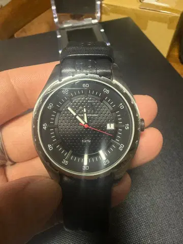 A|X 아르마니 익스체인지 블랙 가죽 시계