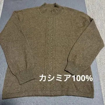 LB COMPANY 캐시미어 100% 니트 스웨터 브라운 하이넥