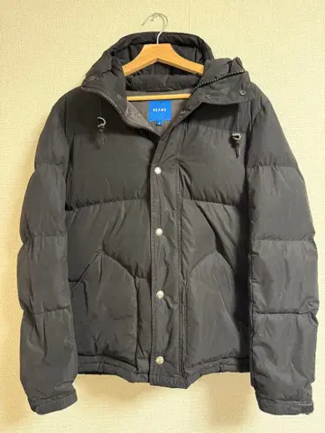 BEAMS 블랙 다운 자켓 후드 부착 M 사이즈