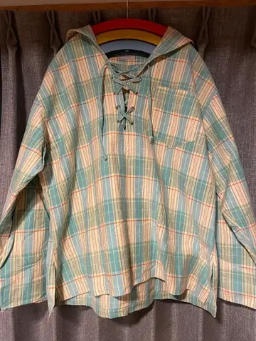 빈티지 체크 레이스업 풀오버 세일러 usnavy usa