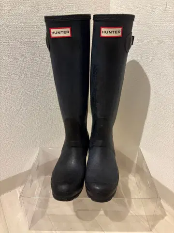 HUNTER 블랙 버클 장화