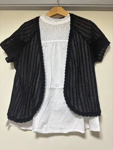 34 두 패밀리 볼레로 가디건 블랙