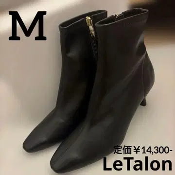 루탈론 프렌치 스퀘어 숏부츠 6cm 블랙 택 포함 미사용 새상품