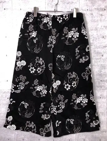 SOU SOU 일본제 핸드 페인트 교토제 구제 의류 꽃무늬 꽃 문양 몸빼