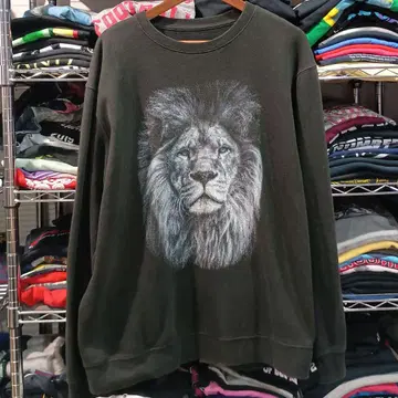 USA 구제 의류 동물 애니멀 라이온 맨투맨