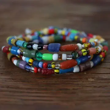 크리스마스 비즈 화이트 하트 아프리칸 비즈 잠자리 볼 1줄