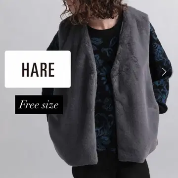 [ 새상품급 ] HARE 하레 퍼 베스트 그레이 완판템 FREE 남성용