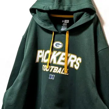 NFL 그린베이 패커스 로고 풀오버 후드티 그린 2XL 구제 의류