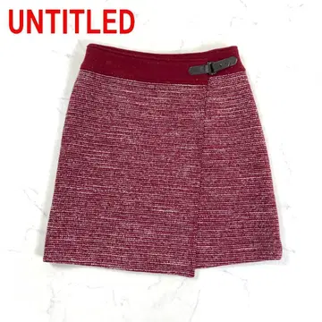 A4931 언타이틀 미디 스커트 울 안감 있음 트위드풍 빨간색 1