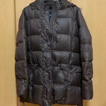 GAP 브라운 다운 자켓 후드 부착 XS 사이즈