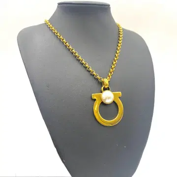 Ferragamo 페라가모 목걸이 초커 간치니 골드