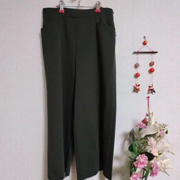 미사용 새상품 유목의 고급감 와이드 팬츠 MIYABI LL 사이즈