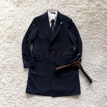 [ 새상품급 ] LARDINI 네이비 울 체스터 코트 사이즈 48