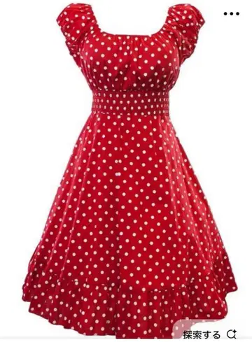 도트 원피스 50년대 레트로 원피스 물방울 미니 코스프레