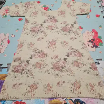 리즈리사 꽃무늬 리본 포함 반팔 미니 원피스