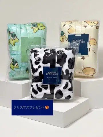 [ 새상품 ] 플란넬 플리스 담요 후드티