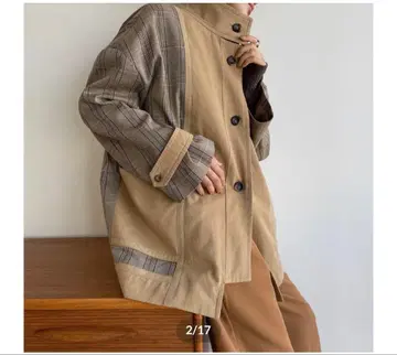 녹차 녹차 오리지널 아우터 체크 자켓 코트