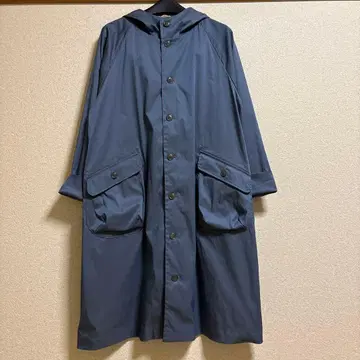 코즈 CO's 후드 부착 블루 그레이 코트