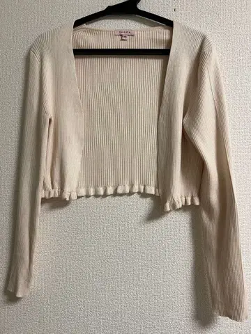 TOCCA 밑단 프릴 실크 가디건 볼레로 XS 아이보리