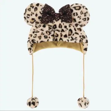 미니 마우스 브라운 레오파드 무늬 모자 프리 사이즈