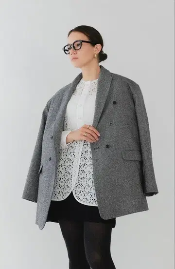 yori 요리 에코 울 트위드 자켓 38